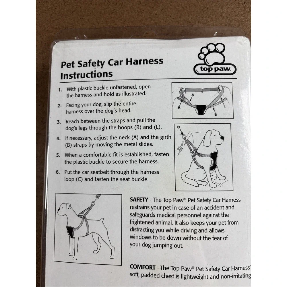 TOP PAW PET SAFETY HARNESS - SIZE SMALL - DOG CAR SAFETY BELT BRAND NEW